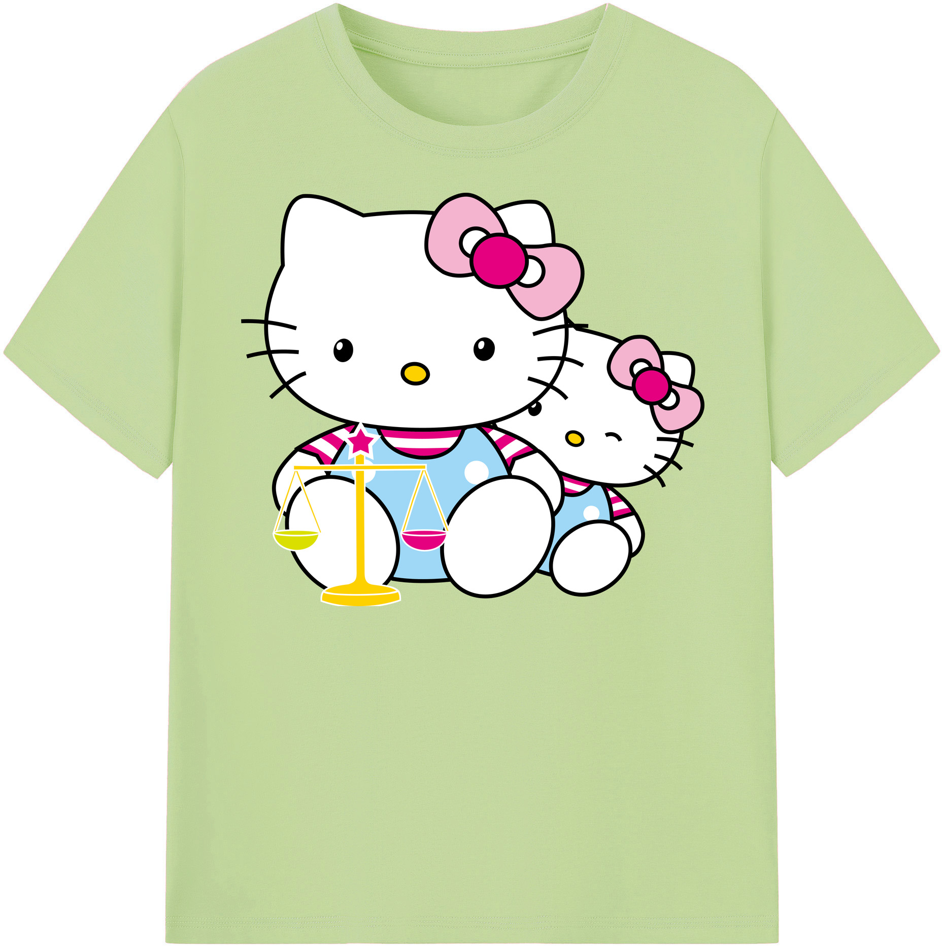 （画像用） Hello Kitty ハローキティ 綿100％半袖Tシャツ（フロントプリント）